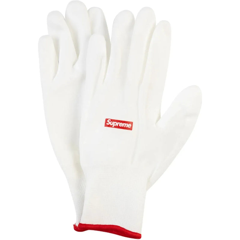 Supreme Rubberized Gloves FW20 (White/Red)